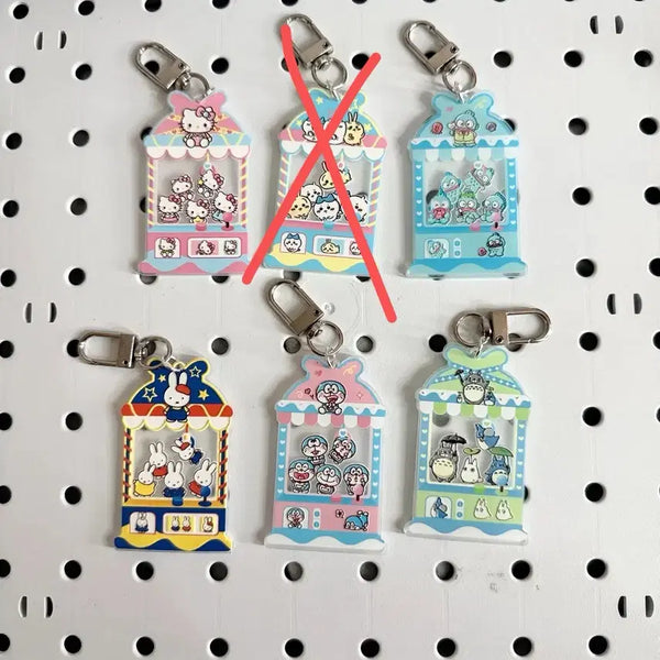 [BUNJANG] Kitty Claw Machine Design Acrylic Keychain / 키티 교동 먼작귀 인형뽑기 디자인 아크릴키링