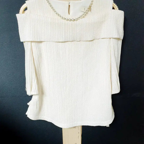 [BUNJANG] Rinjin Manwon Ivory Semi-Sleeve Blouse Top / 진짜만원 린 반팔 블라우스티 66 아이보리