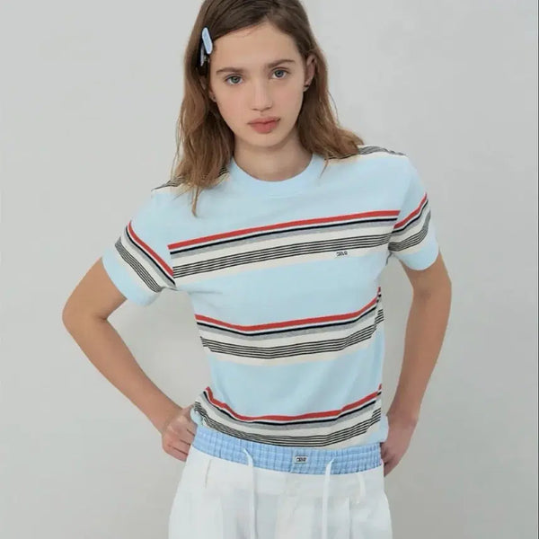 [BUNJANG] Grove Striped T-Shirt / 새상품) Grove 그로브 스트라이프 티셔츠