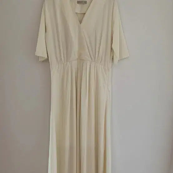 [BUNJANG] New Short-Sleeve Long Dress - Ivory / 반팔 원피스 새상품