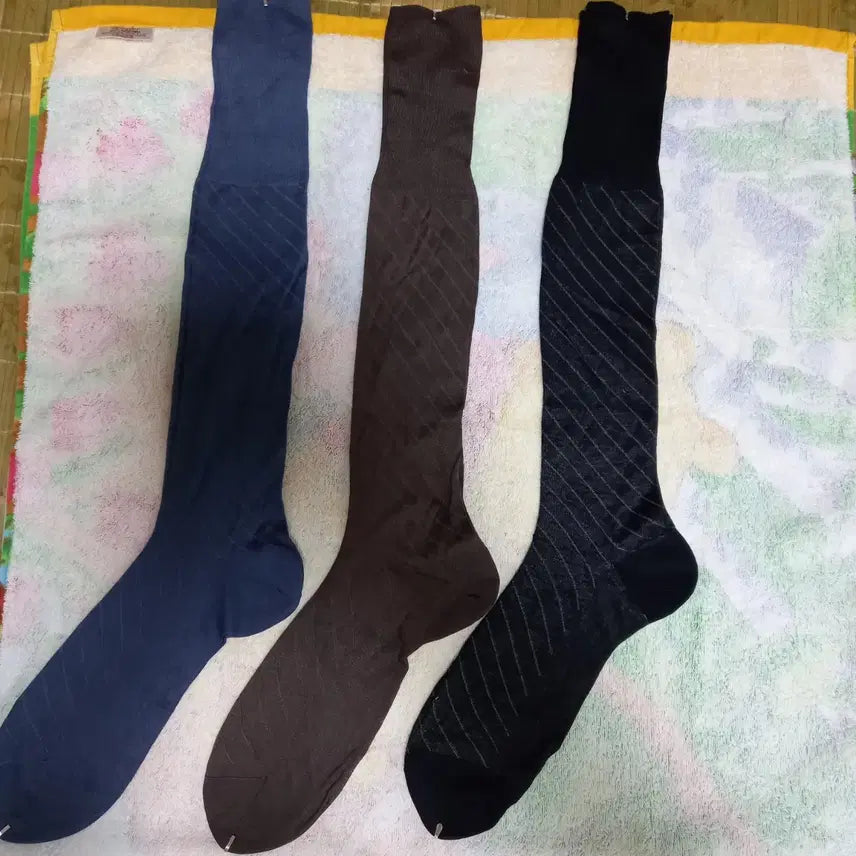 [BUNJANG] Men's 3-Pair Japanese Patterned Knee-High Socks / 일본 남성 니삭스 3종 양말