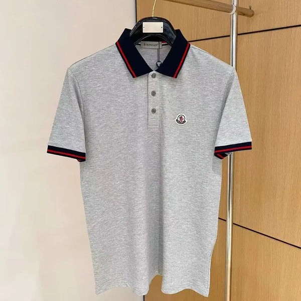 [BUNJANG] Thom Browne Dark Grey Trimming Cotton Pique Polo Shirt / 톰브라운 다크 그레이  트리밍 코튼 피케 폴로 셔츠
