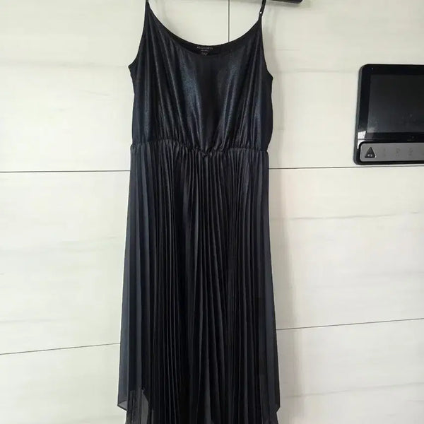 [BUNJANG] All Saints Black Pleated Long Dress / 올세인츠 블랙 플리츠 롱 원피스