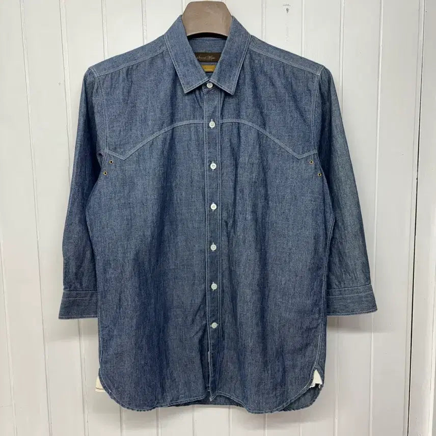 [BUNJANG] Second Move Western Denim 7-Sleeve Shirt Men's L (95) / 세컨모브 웨스턴 데님 7부셔츠 남성95 ㅡ0719