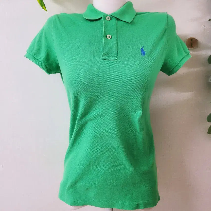 [BUNJANG] Ralph Lauren Skinny Fit Polo T-Shirt Green S / 랄프로렌 정품 스키니폴로 카라티 55 그린 S