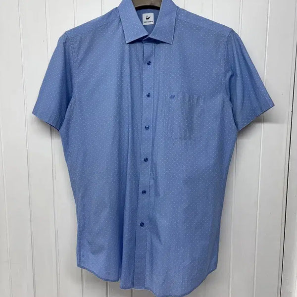 [BUNJANG] Herbon Men's Blue Short Sleeve Shirt (Size 100) / 헤르본 남성 블루 반팔셔츠 100 ㅡ0718