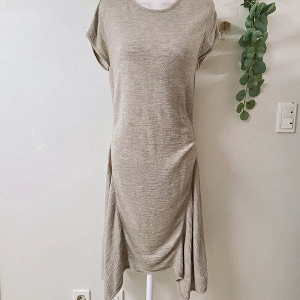 [BUNJANG] System Shirring Unbalanced Knit Dress / 한섬 시스템 셔링언밸런스 니트원피스 55 66 브라운