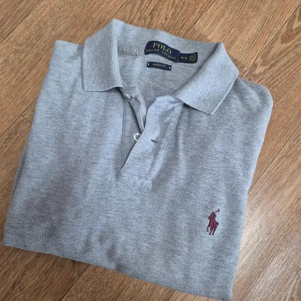 [BUNJANG] Polo Ralph Lauren Custom Fit Mélange Grey Polo T-shirt M / 폴로 커스텀핏 멜란지 그레이 카라티 커스텀핏M