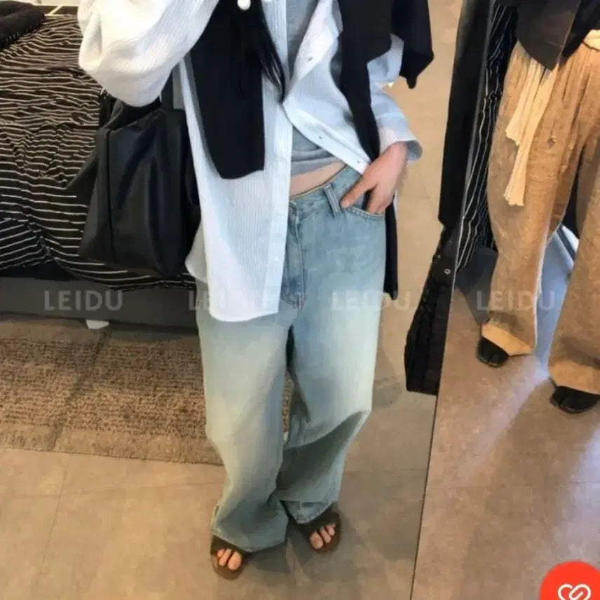 [BUNJANG] Lakeside Studio Nico Denim Light Wash S / 레이크사이드스튜디오 니코 데님 연청 S
