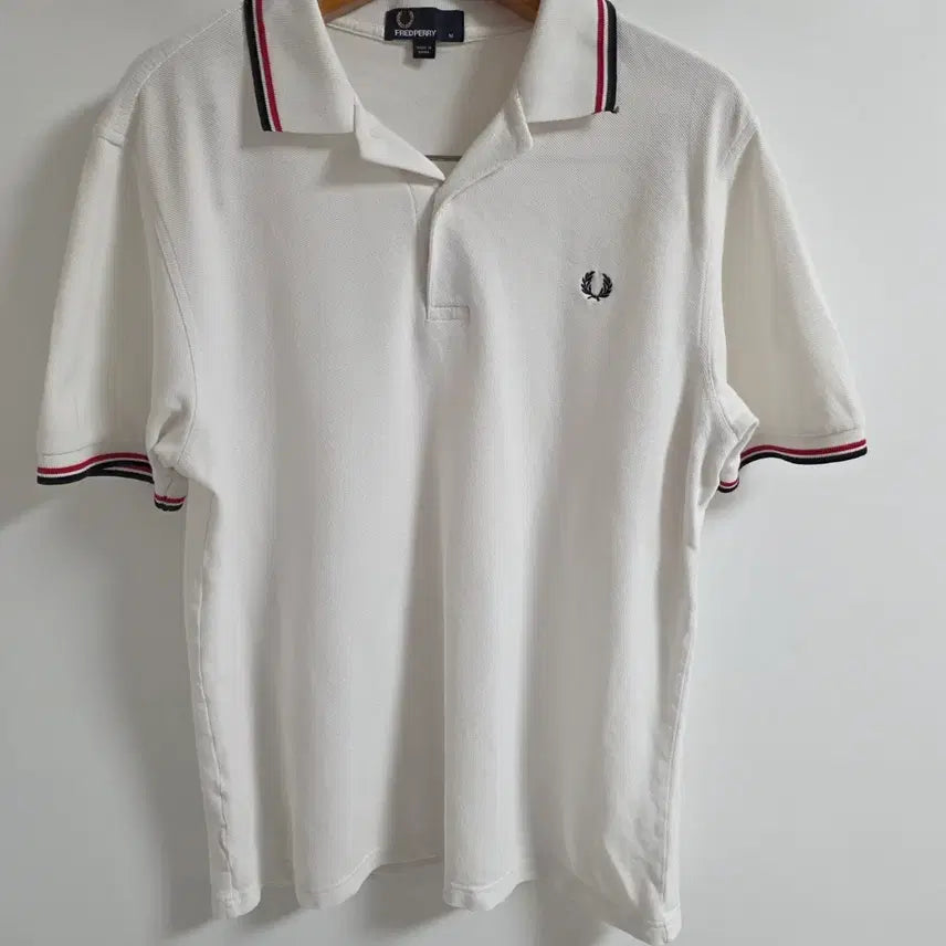 [BUNJANG] Fred Perry Twin Tipped Pique Polo Shirt White / [M] 프레드페리 트윈 팁 카라티 화이트 (정품)