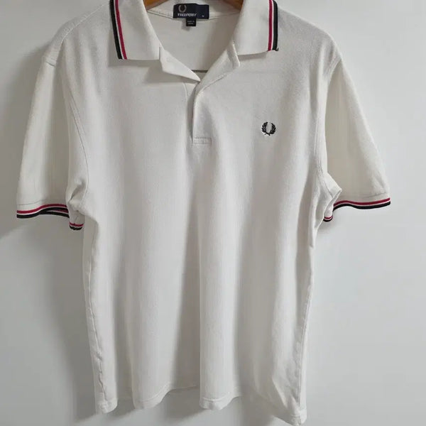 [BUNJANG] Fred Perry Twin Tipped Pique Polo Shirt White / [M] 프레드페리 트윈 팁 카라티 화이트 (정품)