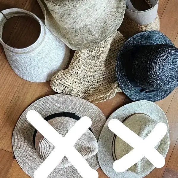 [BUNJANG] Straw Hat Set Summer Hat / 밀짚모자 세트 여름 모자 1,000