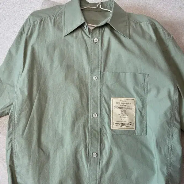 [BUNJANG] Wooyoungmi Green Short-Sleeve Shirt Size 48 / 우영미 반팔셔츠(그린, 48사이즈)