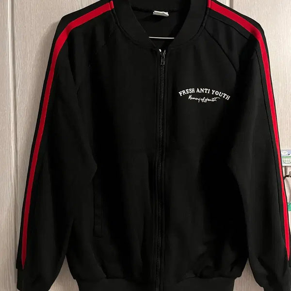[BUNJANG] Fresh Anti Youth Black Hoodie Zip-Up Track Top / 트랙탑