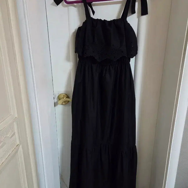 [BUNJANG] Zara Black Punching Lace Long Dress / 자라 펀칭 롱원피스