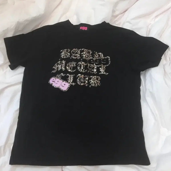 [BUNJANG] BEMECLE Egg Unisex T-Shirt Black / 베메클 egg 에그 반팔티 유니섹스 블랙