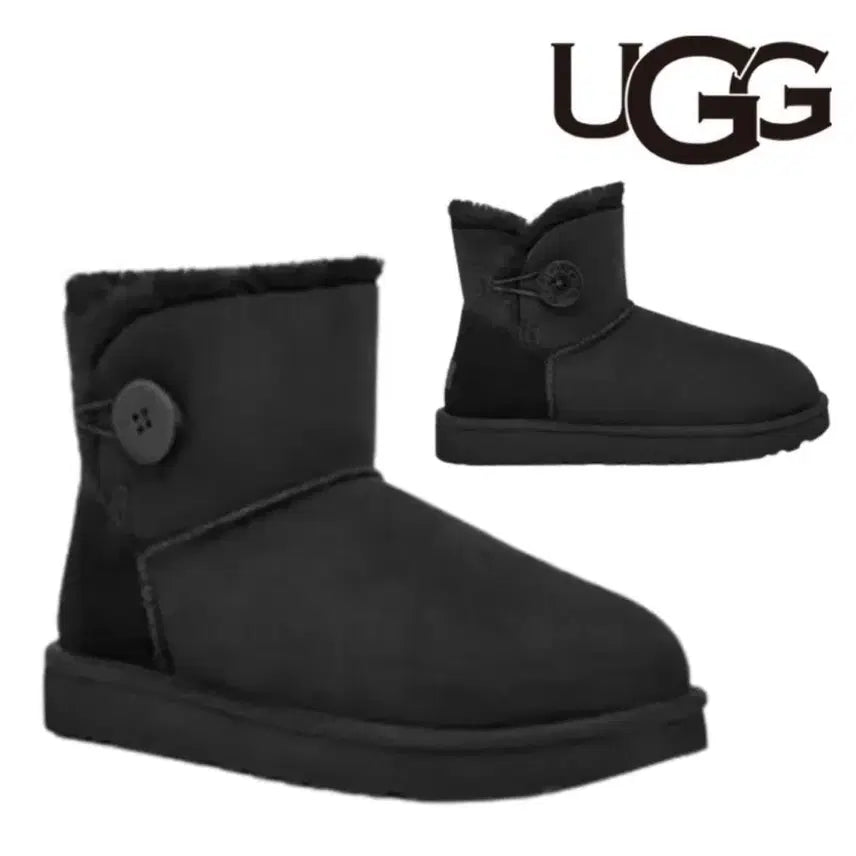 [BUNJANG] Ugg Mini Bailey Button II Boots Black / Ugg 어그 미니 베일리 버튼2 블랙 부츠