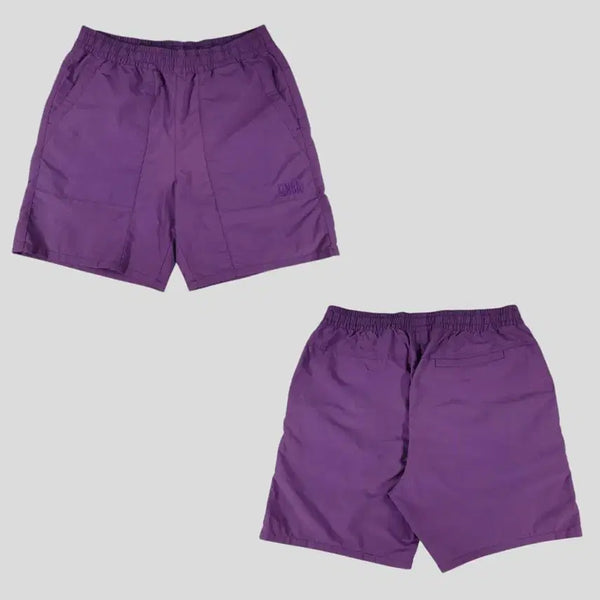 [BUNJANG] NBA Purple Logo Panel Nylon Track Shorts / NBA 엔비에이 퍼플 로고 절개 이너메쉬 밴딩 나일론 트랙팬츠 반바지 하프팬츠 27-30