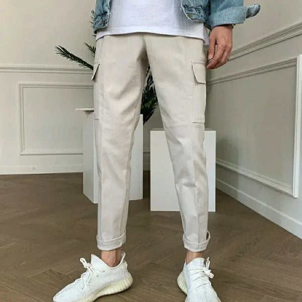 [BUNJANG] Cheatkey Low Premium Chino Pants Beige M (28-30) / 치트키 로우 프리미엄 치노팬츠 연베이지 M (28~30)