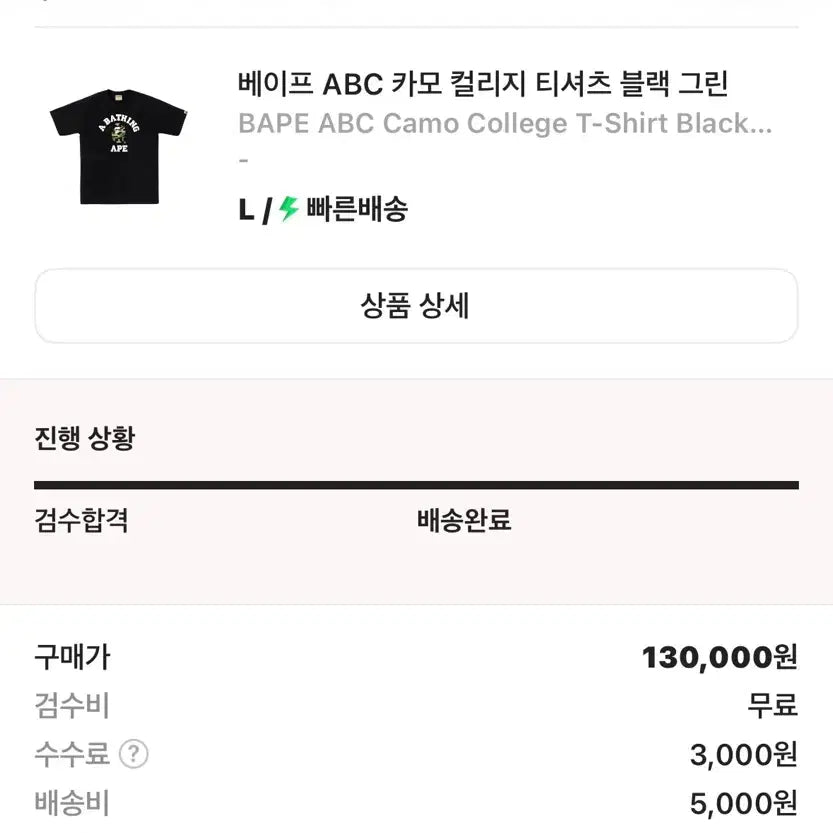 [BUNJANG] BAPE Camo Short Sleeve T-Shirt L / 베이프 카모 반팔 L