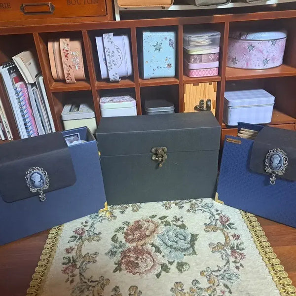 [BUNJANG] Planner Stickers Background Paper Storage Box with Pouches / 다꾸 배경지 보관함 처분