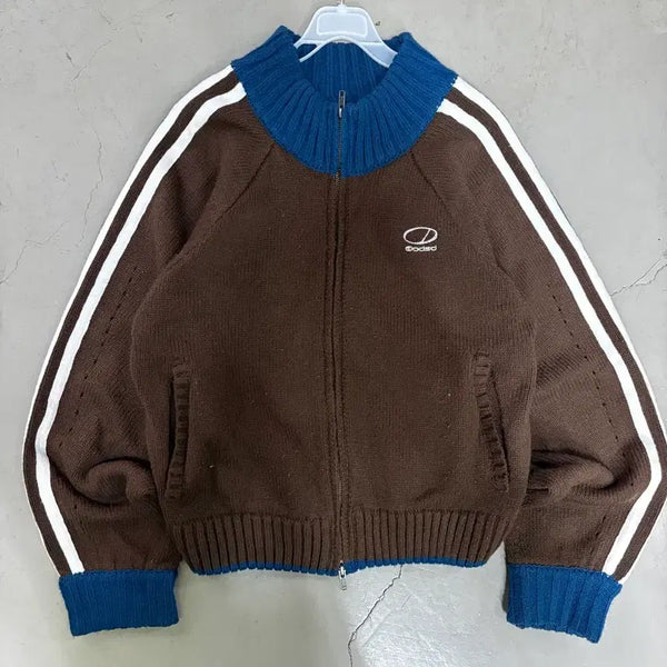 [BUNJANG] Odd Studio Logo Two-Way Knit Zip-Up M / 만원샵 오디디스튜디오 로고 투웨이 니트집업 M