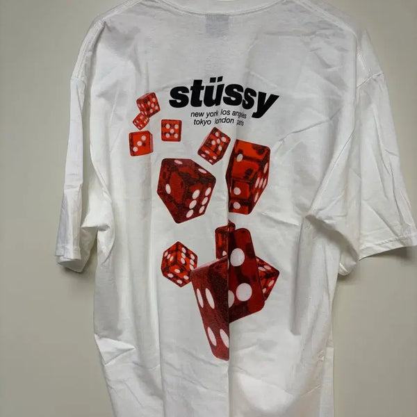 [BUNJANG] Stüssy Dice Print Short Sleeve T-Shirt White / 스투시 반팔티 화이트 다이스 프린팅