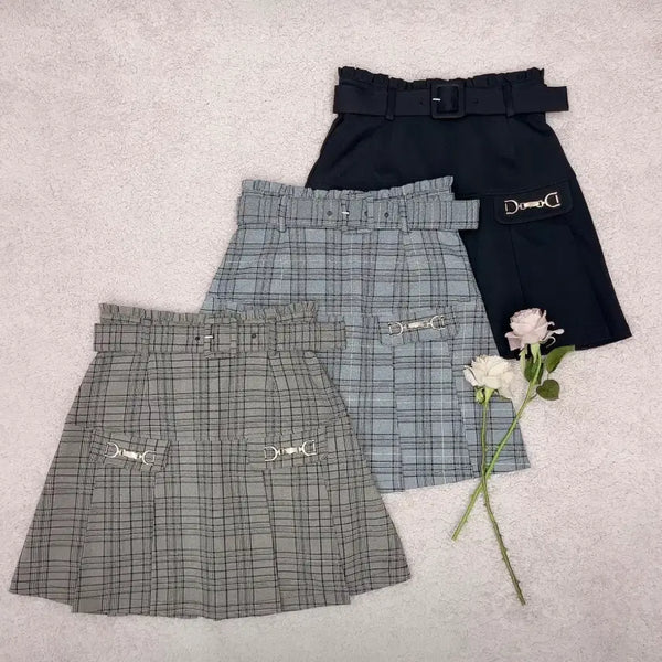 [BUNJANG] Ankruse Beige Check Skirt / 앙크루즈 베이지 체크 스커트