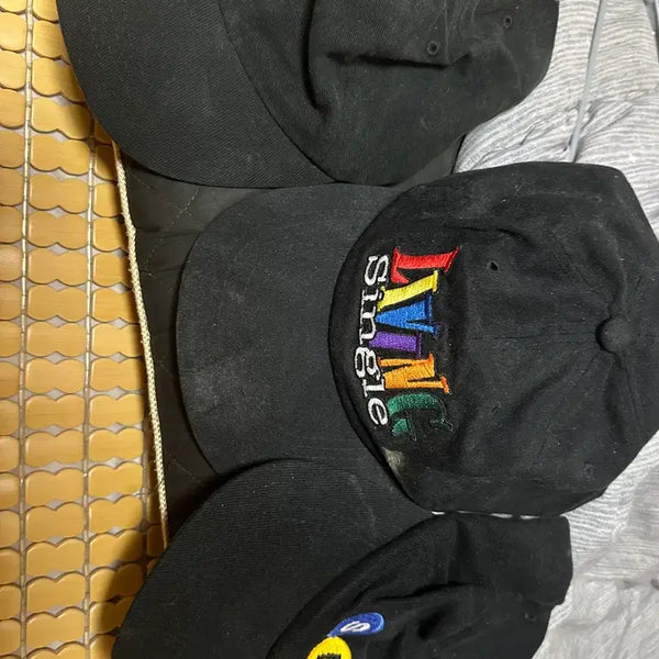 [BUNJANG] Vintage Cap 3-Piece Set (Apple, LIVING SINGLE, NY) / 빈티지캡 3종 세트 (애플, LIVING SINGLE, NY)