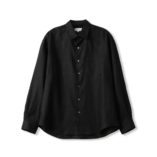 [BUNJANG] Steadyeverywhere Relaxed Linen Shirt Black / 스테디에브리웨어 릴렉스드 린넨 셔츠 블랙