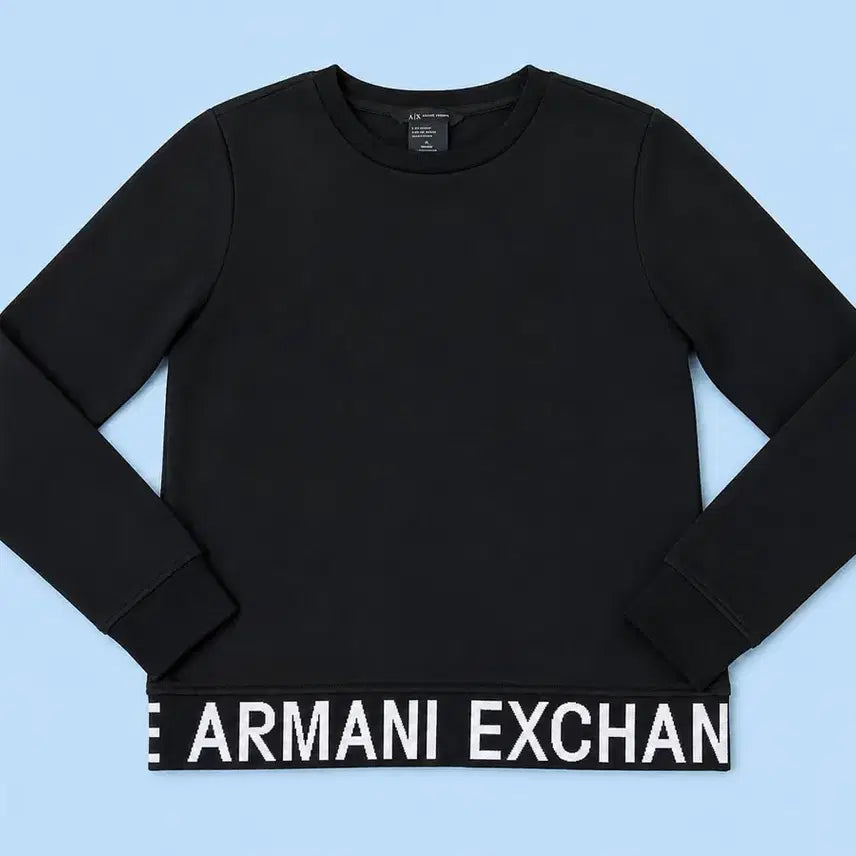 [BUNJANG] Armani Exchange Black Crewneck Sweatshirt M / 아르마니 익스체인지 블랙 맨투맨 M 95 사이즈 라운드 긴팔 티셔츠