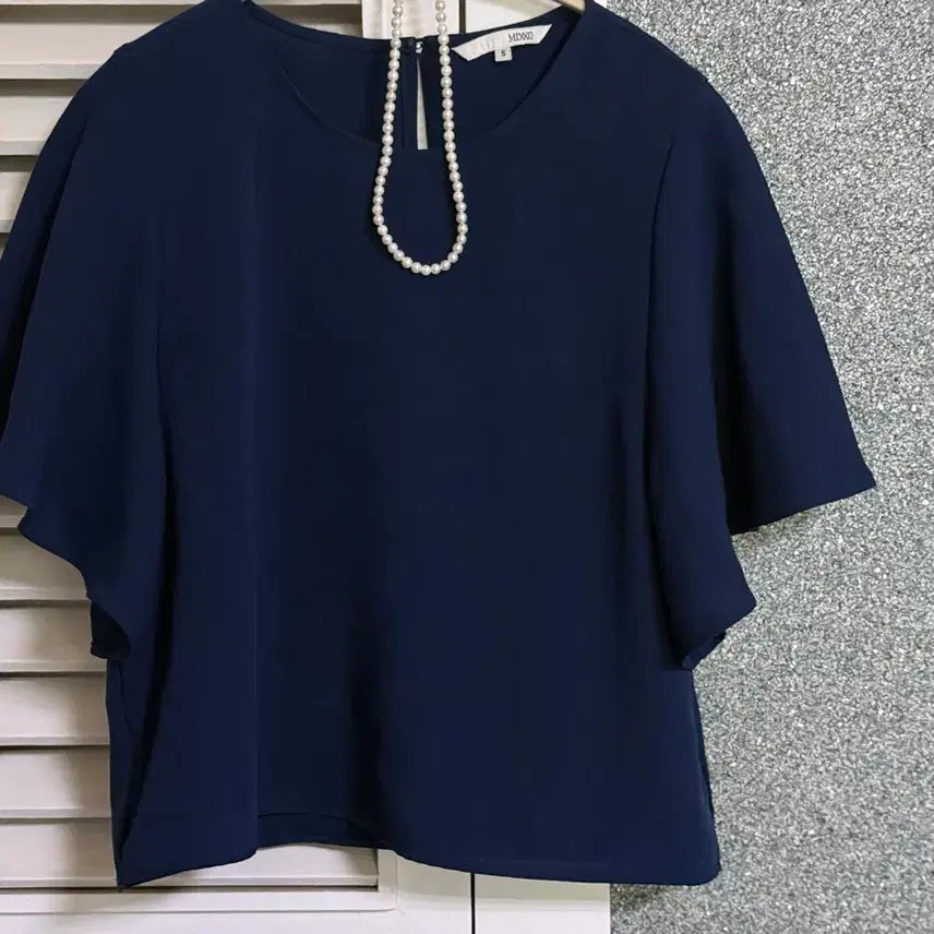[BUNJANG] MIXXO Navy Blouse / 미쏘(MIXXO) 네이비 블라우스 / 하객룩, 오피스룩 추천