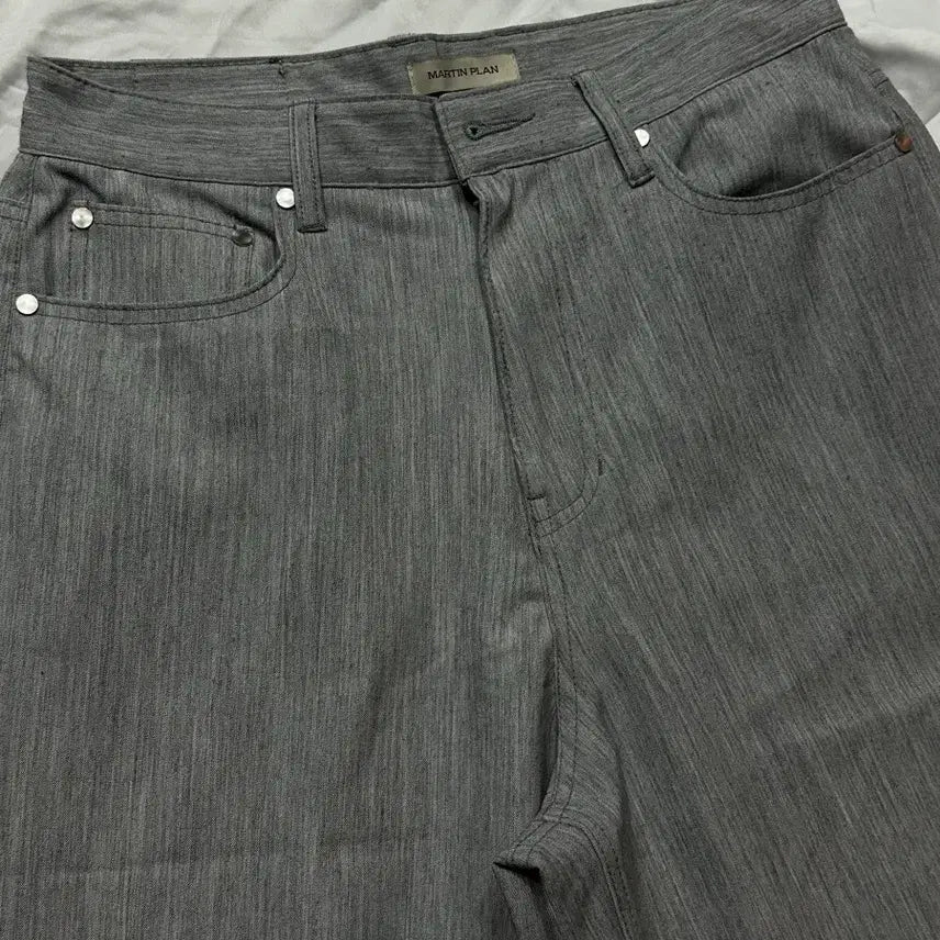 [BUNJANG] Martin Plan Vertical Slap Pants Grey / 마틴플랜 버티컬 슬랩 팬츠 46
