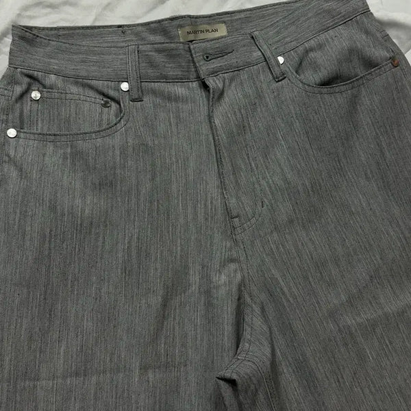[BUNJANG] Martin Plan Vertical Slap Pants Grey / 마틴플랜 버티컬 슬랩 팬츠 46