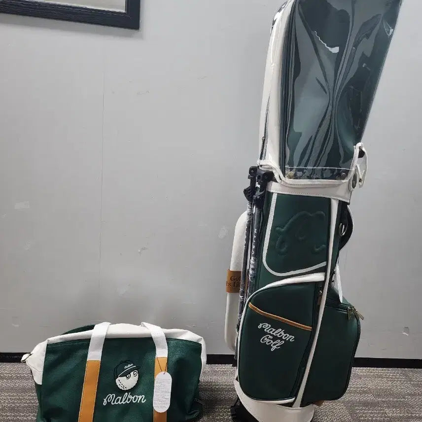 [BUNJANG] Malbon Green Caddy Bag Boston Bag Set / 말본 그린캐디백 보스턴백 세트