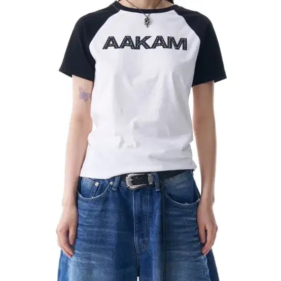 [BUNJANG] AAKAM Raglan Short Sleeve T-Shirt White / AAKAM 아캄 나그랑 반팔 티셔츠 화이트