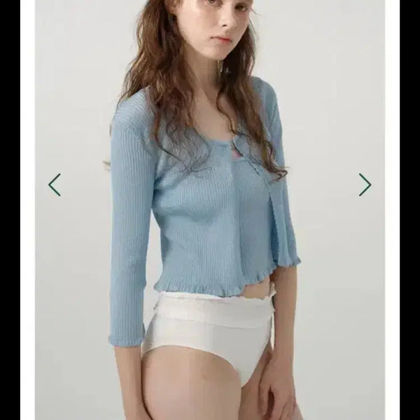 [BUNJANG] TheBarnet B-Hook Closer Cardigan Set Baby Blue / 더바넷 b후크 클로저 가디건 세트 베이비 블루