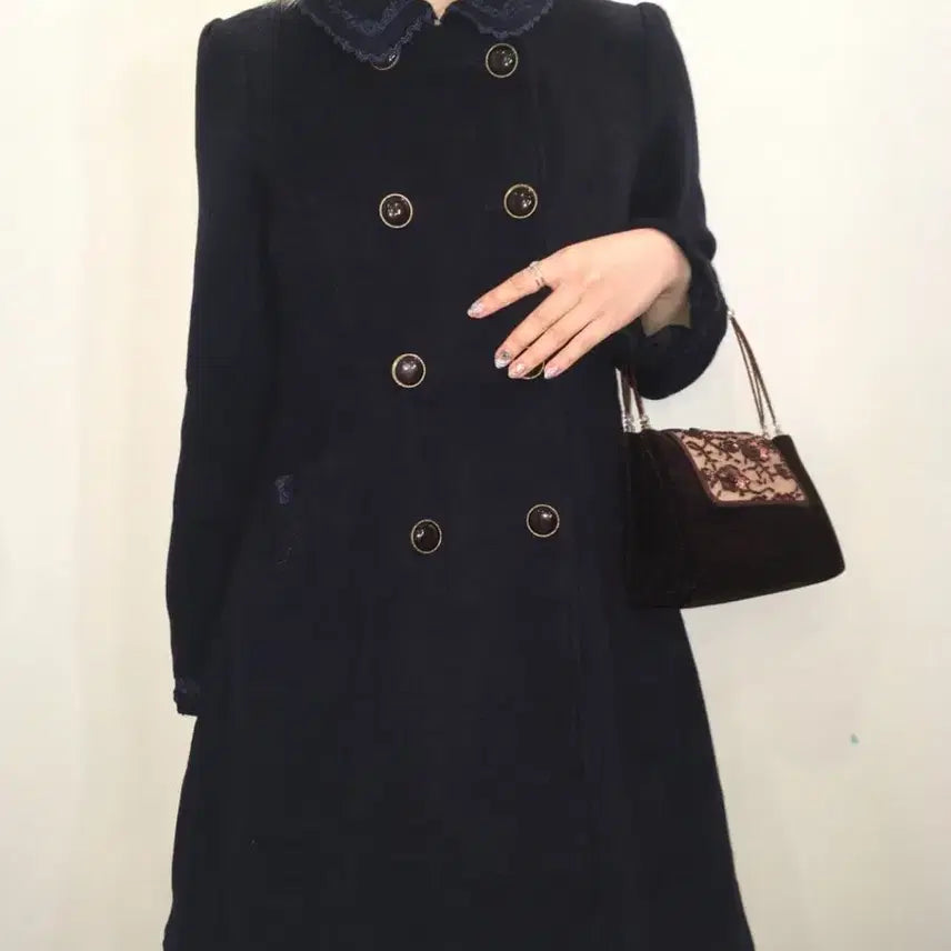 [BUNJANG] Axes Femme Romantic Navy Coat / AXES FEMME 액시즈팜 로걀갸루 로멘틱 네이비 코트