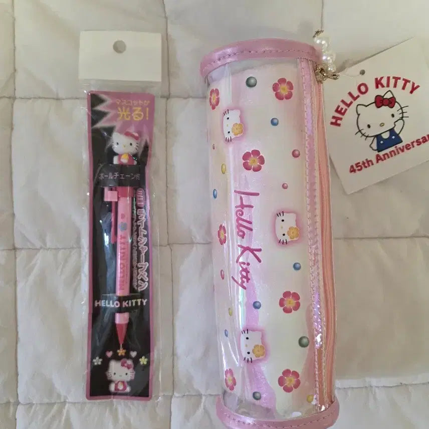 [BUNJANG] 1990s Hello Kitty Mechanical Pencil & Pencil Case Bundle Set / 2000년도 고전 헬로키티 샤프 필통 일괄세트