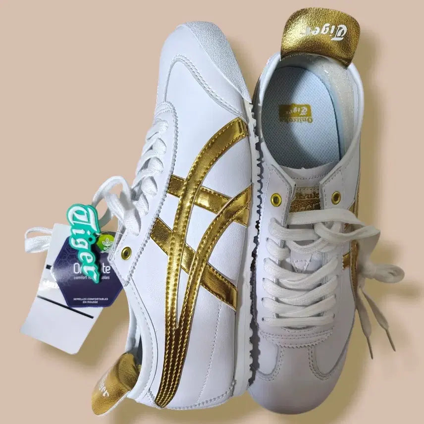 [BUNJANG] Onitsuka Tiger Mexico 66 White Gold Sneakers (255) / 오니츠카타이거 멕시코66 화이트 골드255