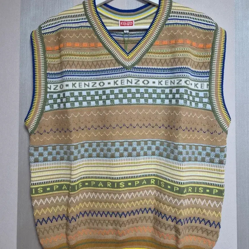 [BUNJANG] Kenzo Fair Isle Knit Vest / 겐조 페어아일 니트 베스트 조끼