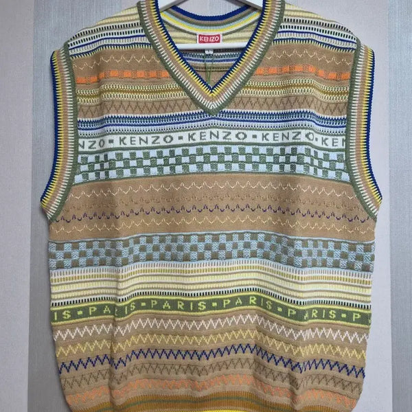 [BUNJANG] Kenzo Fair Isle Knit Vest / 겐조 페어아일 니트 베스트 조끼