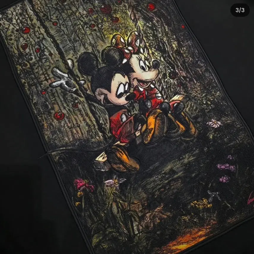 [BUNJANG] Songzio 26SS Mickey Mouse Collaboration Embroidered T-shirt Size 52 / 송지오 26SS 미키미우스 콜라보 액자 자수 티셔츠 52
