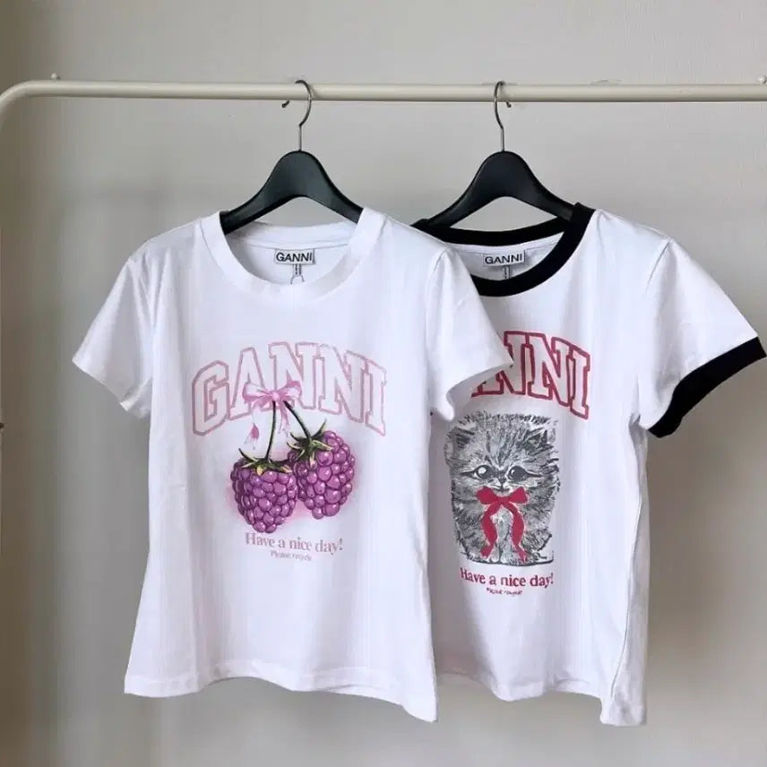 [BUNJANG] Ganni Raspberry Short Sleeve T-shirt / #(정품/새상품)가니 라즈베리 반팔 판매합니다~