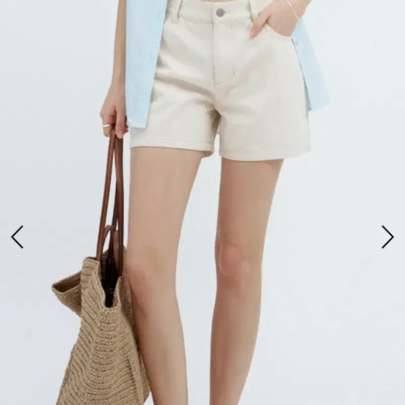 [BUNJANG] SHADRAMA Cotton Denim Shorts M Cream Ivory / (새상품)샤드라마 코튼 데님 쇼츠 M 크림 아이보리