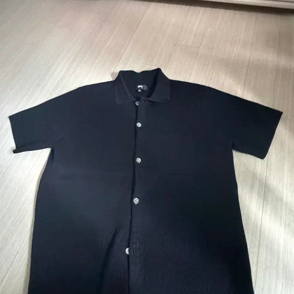 [BUNJANG] Stussy Black Polo Knit T-Shirt / 스투시 블랙 폴로 반팔 니트