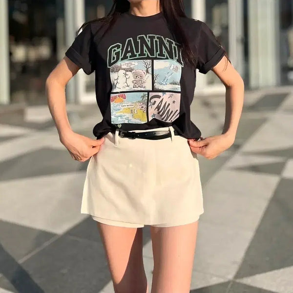 [BUNJANG] GANNI Bear Comic Teddy T-Shirt Black / #(정품/새상품) 가니 베어코믹 테디 반팔 판매합니다~