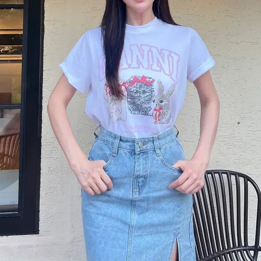 [BUNJANG] Ganni Cotton Animal T-shirt / #(정품/새상품)가니 코튼 애니멀 반팔판매합니다~