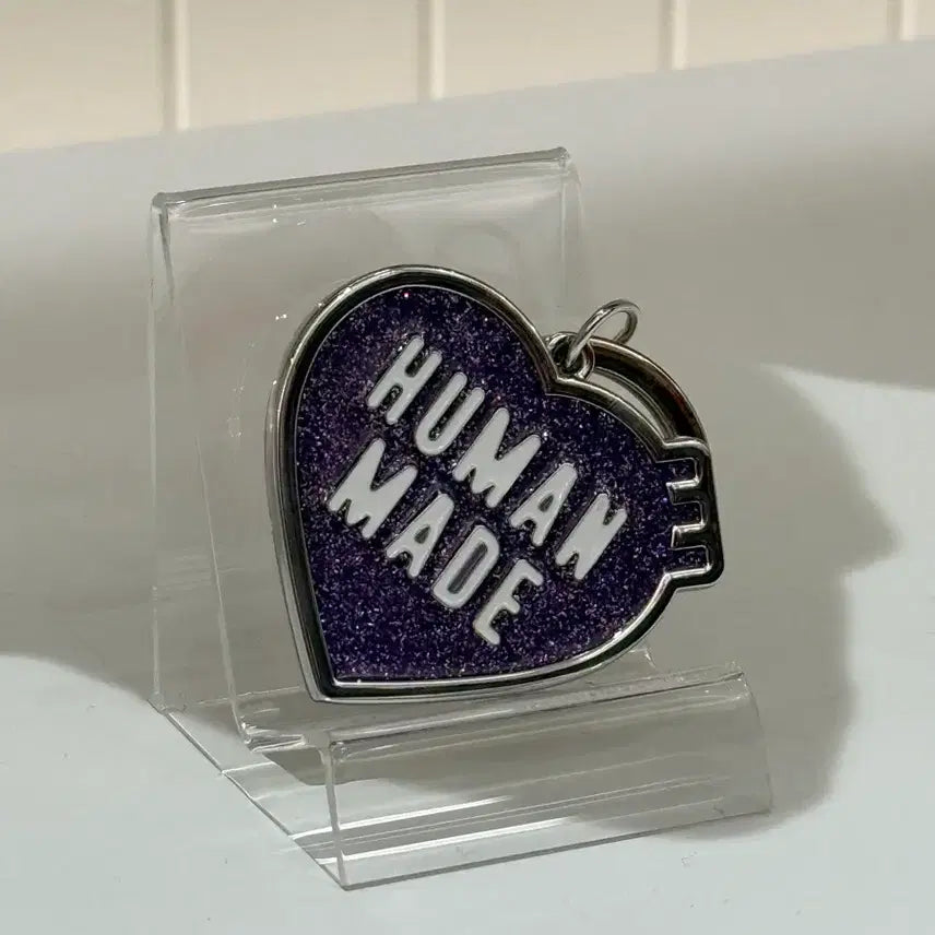 [BUNJANG] Human Made Purple Glitter Heart Logo Keychain (Apgujeong Store Limited Edition) / 휴먼메이드 키링 압구정 스토어 한정판