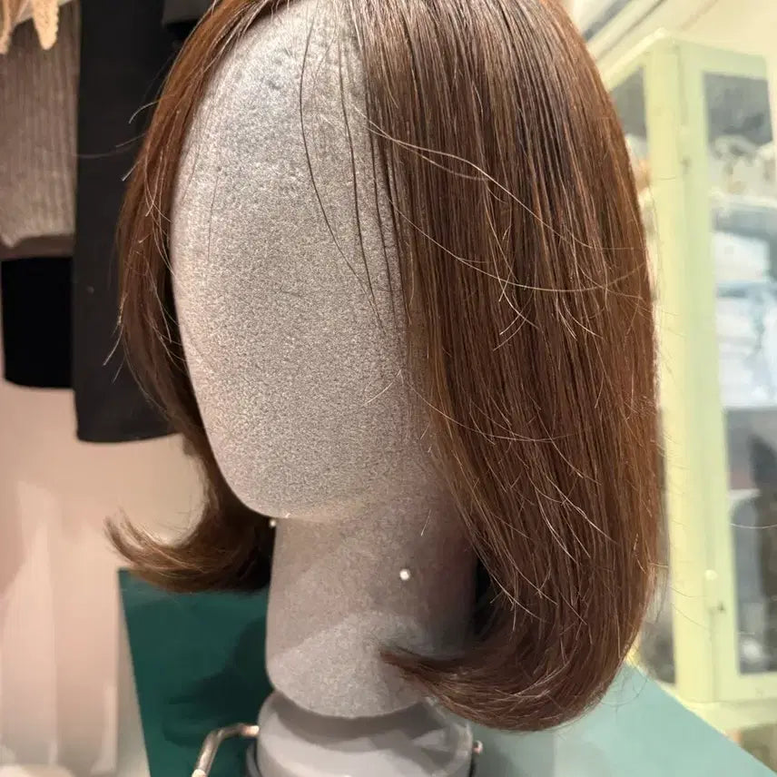 [BUNJANG] 100% Human Hair Bob Cut Wig - Brown / 100프로 인모(브라운,보브컷) 통가발 판매 / 검색어 항암가발 탈모 박승철 하이모 가발나라 리네아스토리아 매그미
